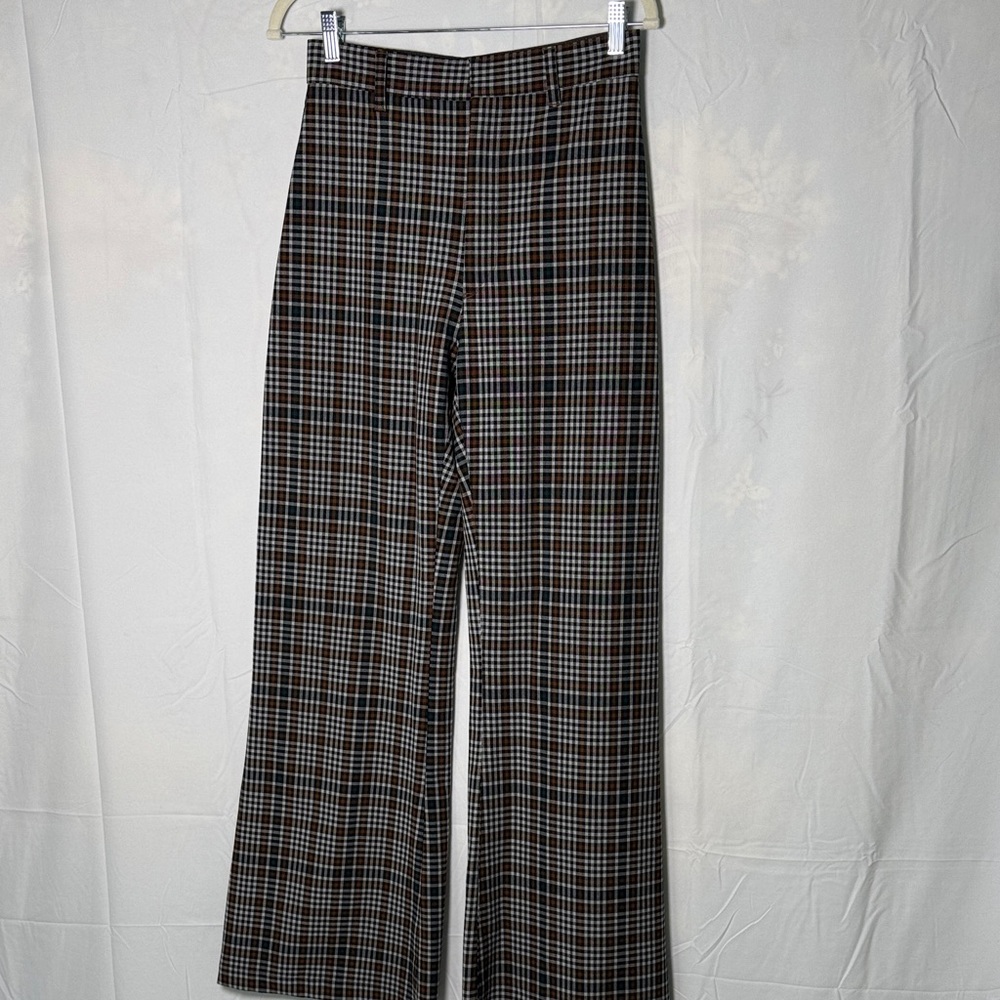Free People Jules Plaid Trousers - Black and Brown